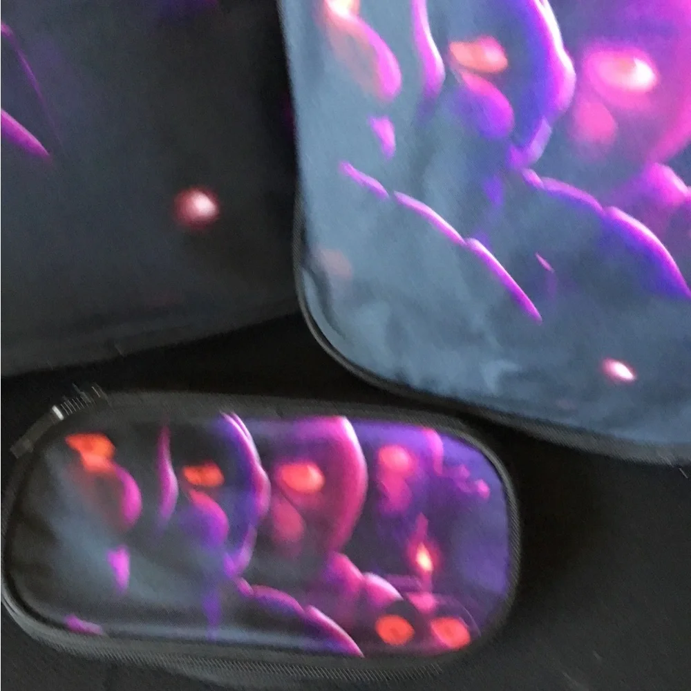 Purple Patterned Set of 3 piece backpacks